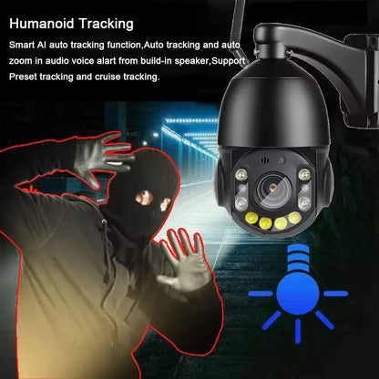 IP66 Waterproof Metal 5MP 30X Zoom HD IP WiFi PTZ Camera Two Way Audio Humanoid Tracking Wireless PTZ Network Camera CCTV Camera