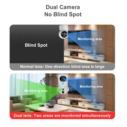 V380 4MP Dual Lens Indoor Baby Camera 4G Low-Power Battery Camera CCTV Camera