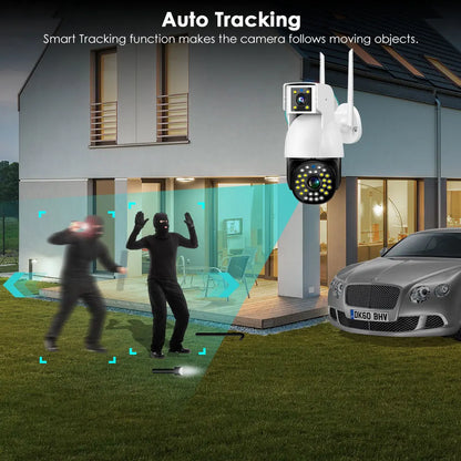 V380 Pro 2K HD Auto Tracking Baby Monitor Outdoor Home Protection Security Bullet Baby Camera Dual Lens 4G SIM Card CCTV Camera