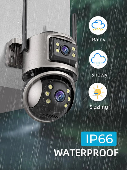 Manufacturer 6MP Dual Lens CCTV Camera WiFi Auto Color Night Vision CCTV Security ICSEE Camera