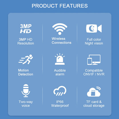 V380 Outdoor Indoor Waterproof Network Camera CCTV Camera 2MP Night Vision Alarm High-Definition PTZ Camera
