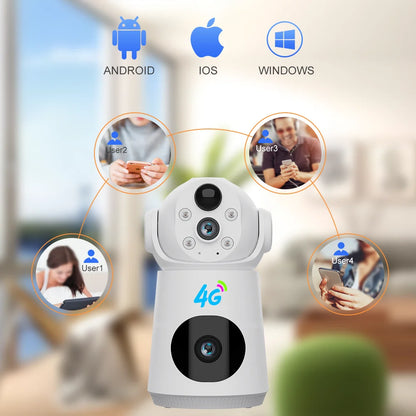 V380 4MP Dual Lens Indoor Baby Camera 4G Low-Power Battery Camera CCTV Camera