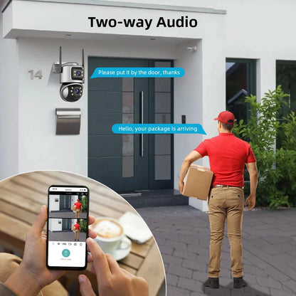 Manufacturer 6MP Dual Lens CCTV Camera WiFi Auto Color Night Vision CCTV Security ICSEE Camera