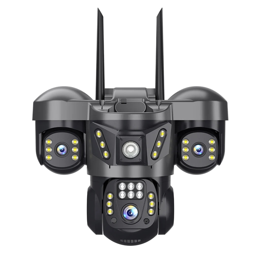 V380 New 3 Lens and 3 Screens PTZ Camera 6MP WiFi Security CCTV Wireless IP Triple-Lens Network PTZ Triple Screens Camera