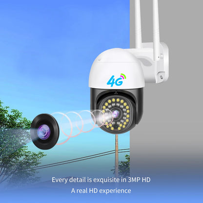 High Speed Selling Wireless CCTV Outdoor 4G Camera 3MP Night Vision Two Way Talk Waterproof PTZ Camera