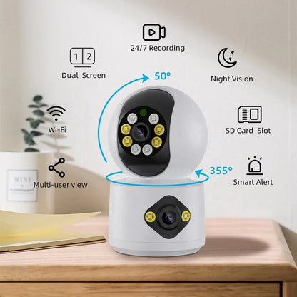High Quality 4MP Dual Lens WiFi Camera Indoor Color Night Vision Baby Camera WiFi Wireless Home CCTV Camera