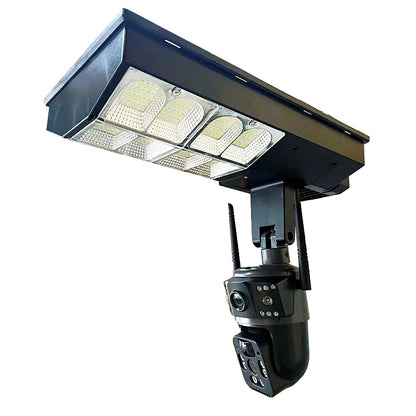 New V380 6MP Solar Battery Powered Camera Solar Power CCTV 4G IP PTZ Dual Lens 3 Screens Camera and Street Light