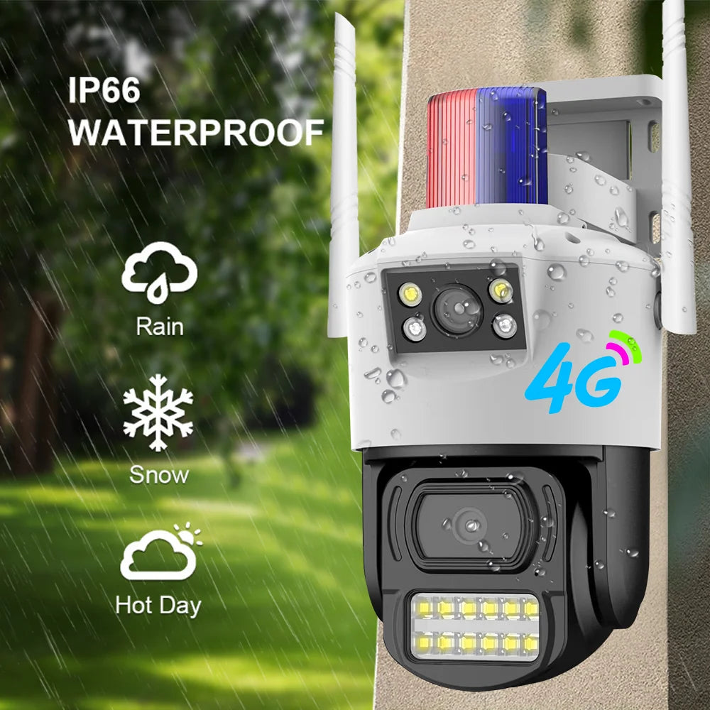 V380 4G SIM Card Outdoor Waterproof Camera With Two Way Audio Auto Tracking Motion Detection Monitoring