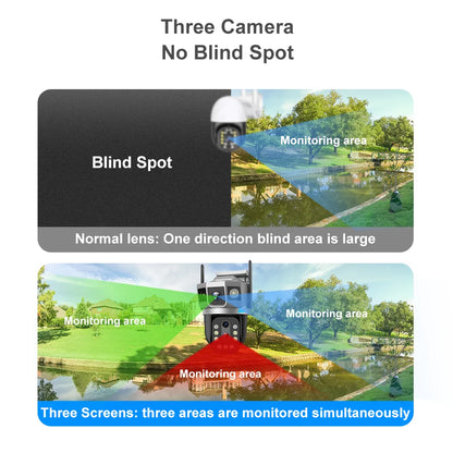 V380 New Network Camera 4MP CCTV Wireless IP Security Smart Home Outdoor 10 Optical Zoom 4G PTZ Dual Lens Camera