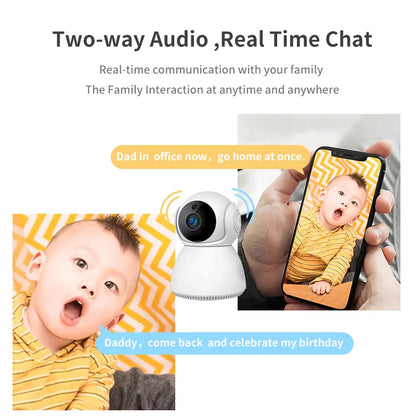 V380  Wifi Camera Full Night Vision 2 Ways Audio Smart Auto Rotate Tracking 3mp Snow Man Baby Camera