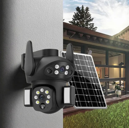 2025 New Outdoor 8MP Dual Lens HD Solar 4G Camera With Built in Battery Security Camera Outdoor IP66 Waterproof CCTV Camera V380 Pro