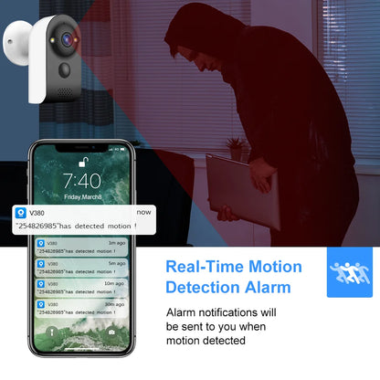 Wireless Battery Camera WiFi Outdoor Security Waterproof IP Closed-Circuit Television Indoor AI Sports Camera V380