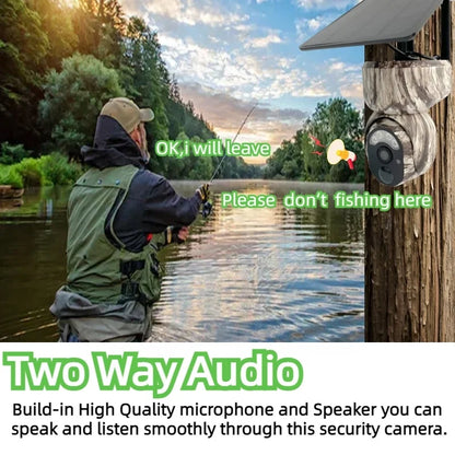 Camouflage Solar Hunting Camera 4MP IP PTZ Solar Wireless 4G SIM Card Security CCTV Outdoor Hunting 4G Solar Camera