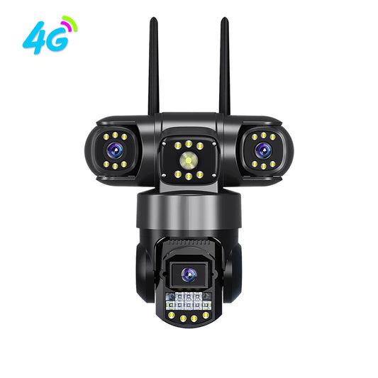 Hot Sales V380 Pro Outdoor PTZ Camera 4G 6MP 3 LENS 3 Screens Camera with Two-voice Way Intercom
