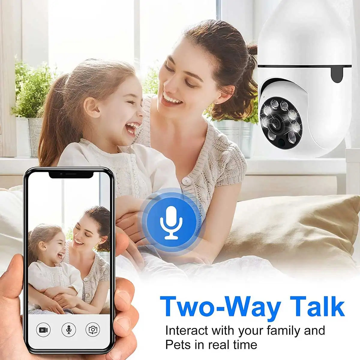 Hot Selling CCTV Bulb Camera 2MP Bulb E27 Auto Tracking Motion Detection WiFi Light Bulb Security Camera ICSEE