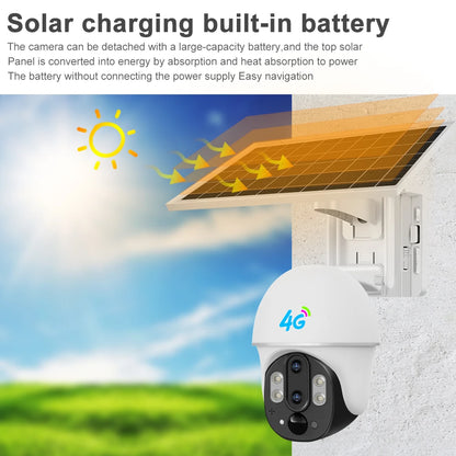 Hot Selling Outdoor Solar Camera V380 Outdoor PTZ Camera 2MP Pixel 10x Zoom CCTV Security Camera 4G SIM Card Camera