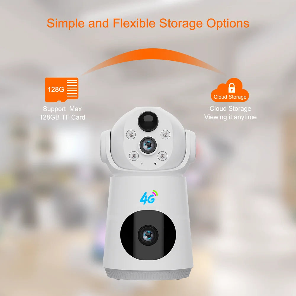 V380 4MP Dual Lens Indoor Baby Camera 4G Low-Power Battery Camera CCTV Camera