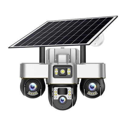 V380 New Solar 4G 3 PTZ 3 Screen VTS30-G-F Security Monitoring Camera CCTV Solar Camera