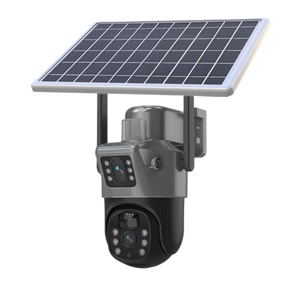 Hot Selling 6MP Dual Lens 4G Wireless WiFi PTZ Network Camera 3K CCTV Outdoor Security Camera Outdoor IP66 Waterproof Solar Battery Camera