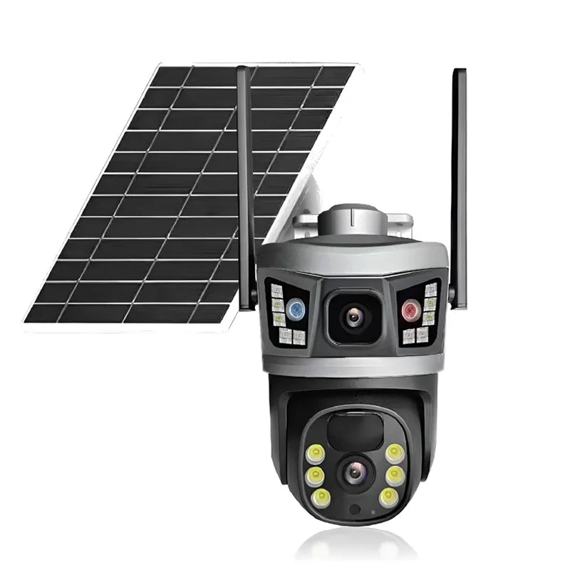 Hot Sales V380 Pro 6MP Dual Lens Solar Camera 4G WiFi PTZ Network Camera 3K CCTV Outdoor Security Camera IP66 Waterproof