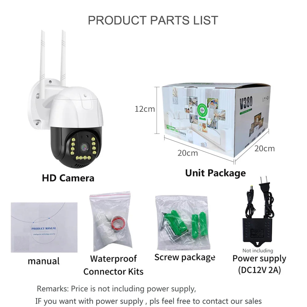 V380 Factory Wholesale IP Camera 5MP Cloud Wireless Home Security Surveillance Camera WiFi Network CCTV Camera