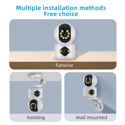 High Quality 4MP Dual Lens WiFi Camera Indoor Color Night Vision Baby Camera WiFi Wireless Home CCTV Camera