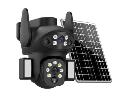 2025 New Outdoor 8MP Dual Lens HD Solar 4G Camera With Built in Battery Security Camera Outdoor IP66 Waterproof CCTV Camera V380 Pro