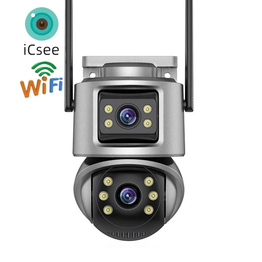 Manufacturer 6MP Dual Lens CCTV Camera WiFi Auto Color Night Vision CCTV Security ICSEE Camera