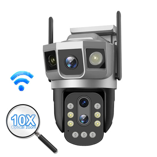 V380 Network Camera 10x Optical Zoom 4MP WiFi Outdoor CCTV Wireless IP Security Bullet PTZ Dual Lens 3 Images Camera