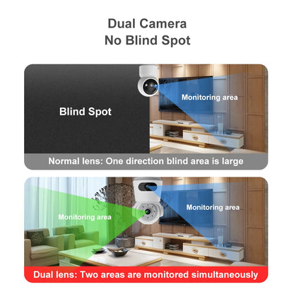 New V380 Dual Lens Camera 4MP HD Smart Home WiFi Security Camera for Baby Monitor Network Indoor Dual Lens Camera
