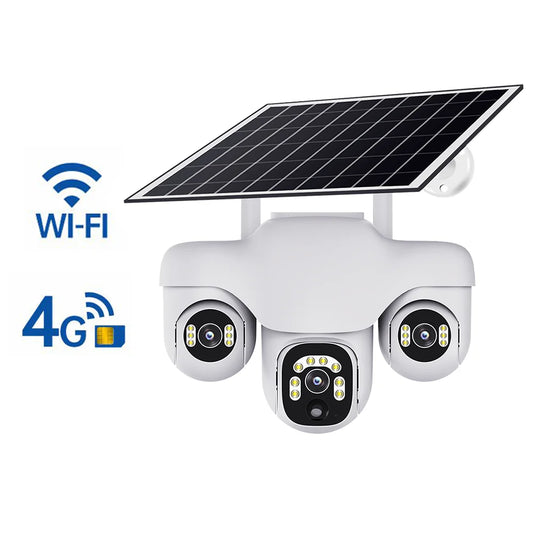 V380 Pro New 4G SIM Card Solar Camera 3 Pan tilt Zoom 3 Screen 6MP VTS31-G CCTV Network Security Camera