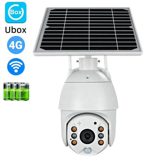 4G SIM Card Solar Camera Ubox 15600mAh Rechargeable Battery WiFi Solar Security Camera PTZ CCTV Solar Camera