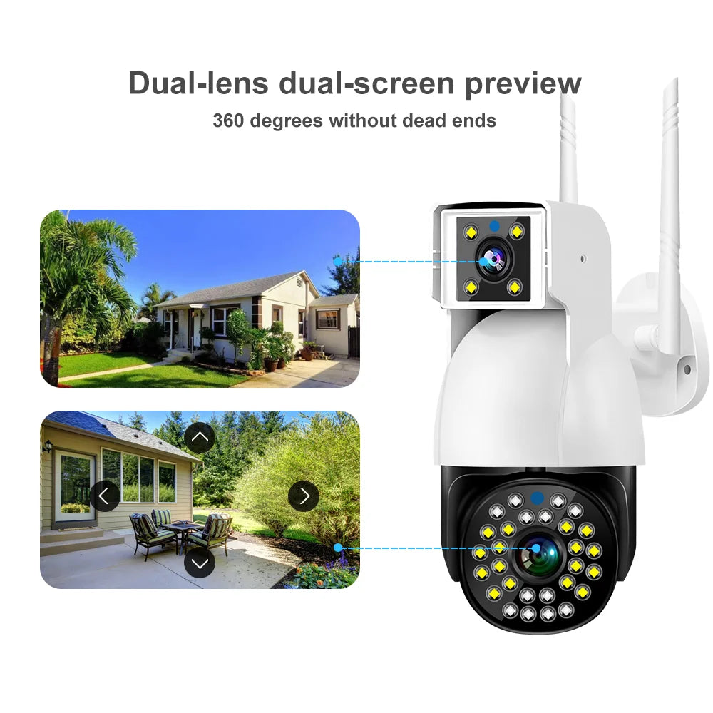 V380 Pro Dual Lens 360 Baby Monitor Network Video Wireless Auto Tracking Night Vision Bullet PTZ Home Security  IP CCTV Camera