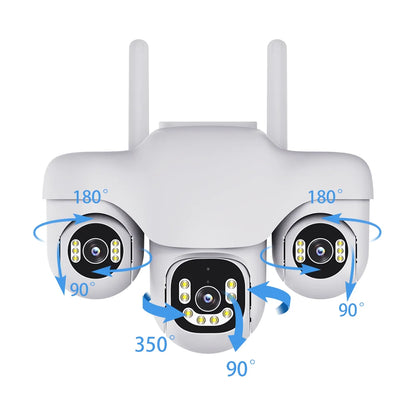 V380 New Private Model 4G White Outdoor PTZ Camera 3 PTZ 3 Screen Cloud Storage Network CCTV Camera