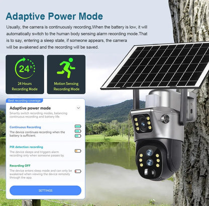 V380 Pro 10x Zoom 3 Lens Solar Camera 6K 12MP Ultra High Definition Outdoor PTZ Camera IP66 Waterproof Home Security CCTV Camera