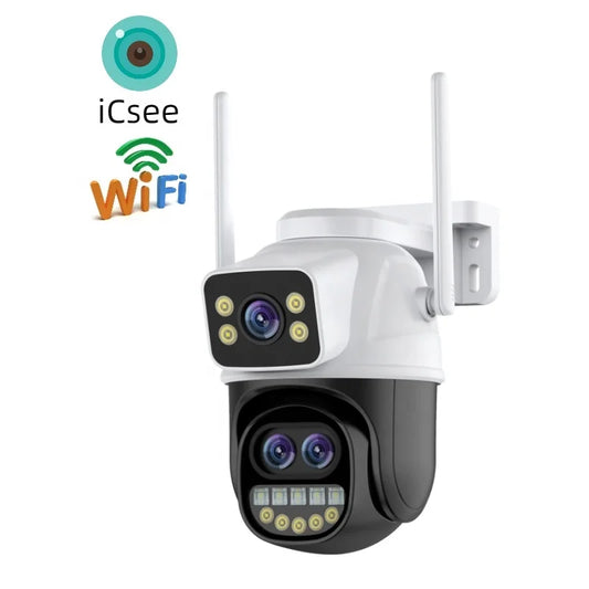 9MP Triple Lens ICSEE PTZ WiFi Camera Outdoor Human Auto Tracking Wireless Security WiFi Camera