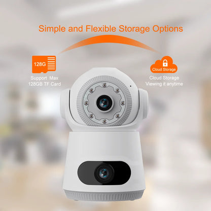V380 Dual Lens 4G  Indoor Camera Night Vision Auto Tracking Security  Smart Home Camera