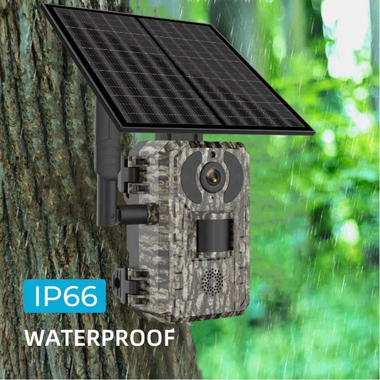 2K 4MP Camouflage 4G Solar Camera Battery Powered PIR Sensor Motion Detection Security Wireless 4G Hunting Camera Solar
