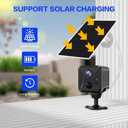 Hot Selling Ubox 2MP WiFi Solar CCTV Camera 1080P Mini Battery Camera 3800Mah Rechargeable Battery Solar 4G SIM Card Mini Camera