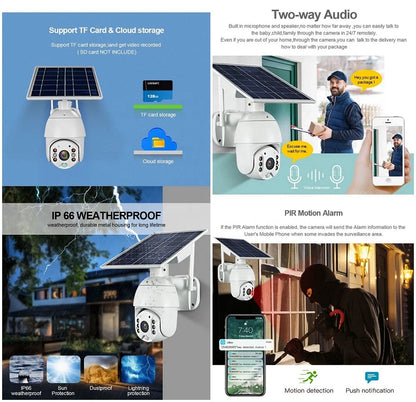 S10 5MP 4G Solar Powered PTZ Ubox Outdoor Wireless Camera With SIM Card System PIR Security 5MP WiFi CCTV Solar Camera