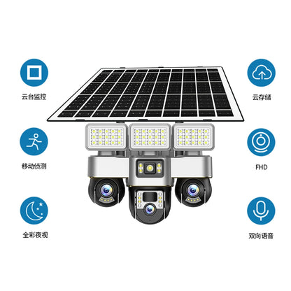 V380 Pro New Arrival Private Model 4G SIM Card Solar Camera 3 PTZ 3 Screen 6MP VTS30A-G Network Security Camera