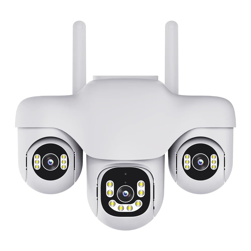 V380 New Private Model 4G White Outdoor PTZ Camera 3 PTZ 3 Screen Cloud Storage Network CCTV Camera