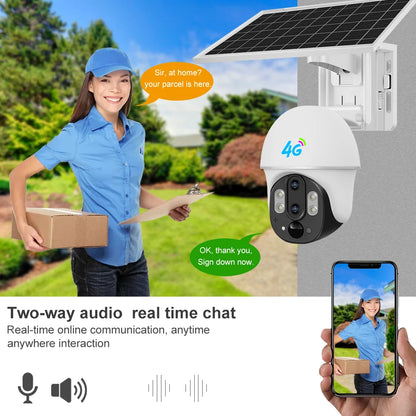Hot Selling Outdoor Solar Camera V380 Outdoor PTZ Camera 2MP Pixel 10x Zoom CCTV Security Camera 4G SIM Card Camera