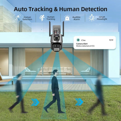 Hot Sales ICSEE 9MP PTZ Triple lens 8x Zoom WiFi Camera Home Security Camera HD CCTV IP Wireless Outdoor WiFi Camera