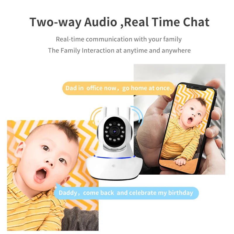 V380 Pro P2P WIFI Camera 3MP Full HD WIFI CCTV Camera 3 Antennas PTZ Indoor Baby Camera