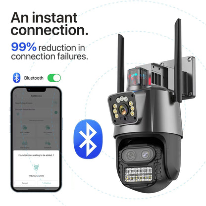 Hot Sales ICSEE 9MP PTZ Triple lens 8x Zoom WiFi Camera Home Security Camera HD CCTV IP Wireless Outdoor WiFi Camera
