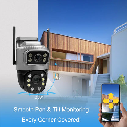 4MP HD WiFi IP Camera Security Protection Dual Lens Color Night Vision Auto Track CCTV V380 Pro Wireless PTZ Camera
