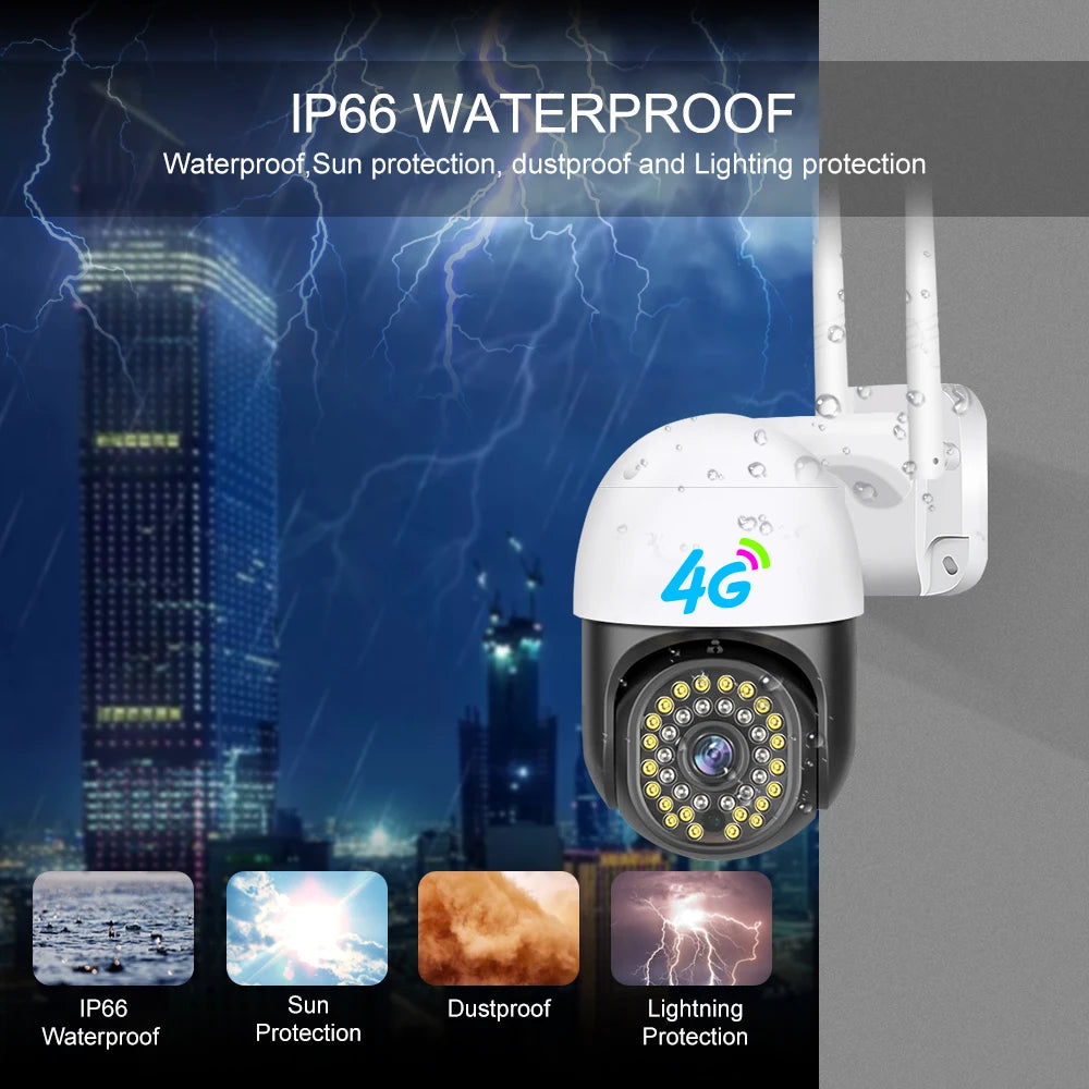 High Speed Selling Wireless CCTV Outdoor 4G Camera 3MP Night Vision Two Way Talk Waterproof PTZ Camera