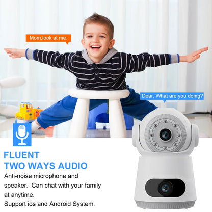 V380 Dual Lens 4G  Indoor Camera Night Vision Auto Tracking Security  Smart Home Camera