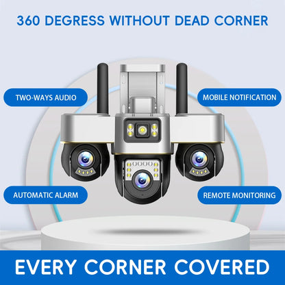 New V380 Outdoor IP66 Waterproof Camera 4G SIM Card Network Camera 3 Lenses 3 Views 3 PTZ Cameras